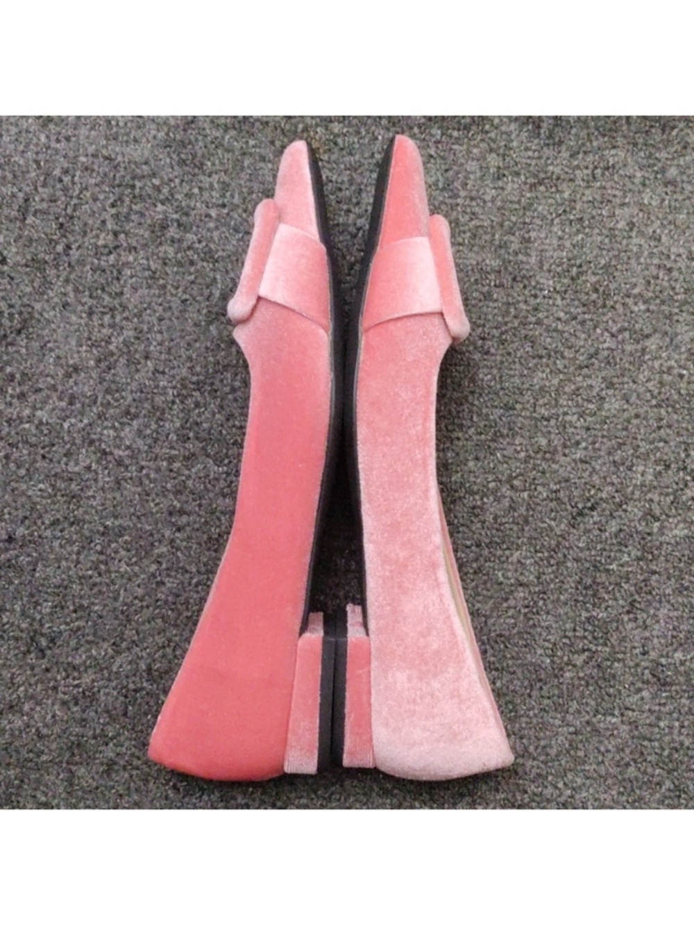 C Paravano Pink Velvet Pointed Toe Flats - Picture 3 of 11